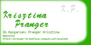 krisztina pranger business card